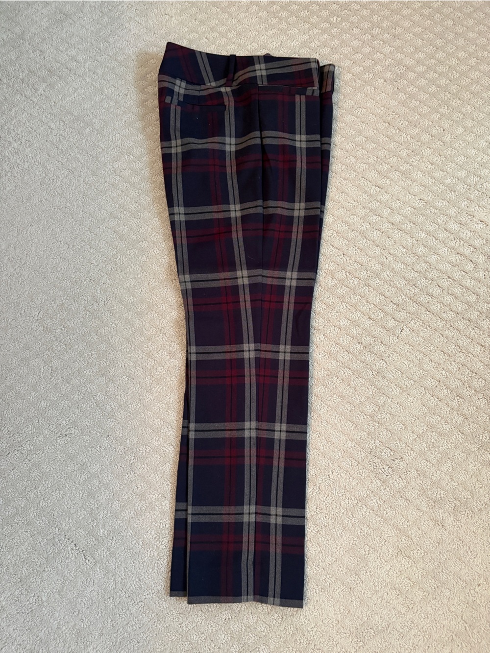 The Limited Drew Fit Navy and Red Plaid Dress Pants